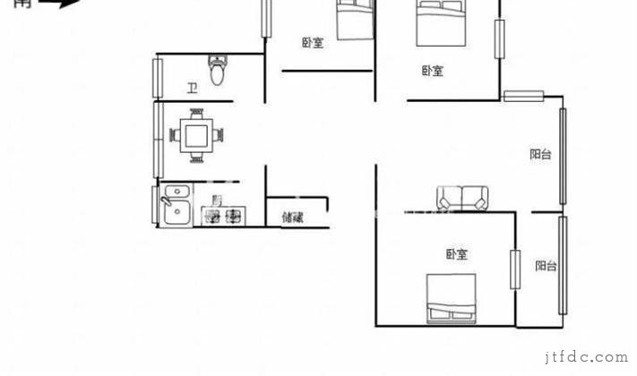 南园二村四楼126平米，3室2厅精装修，车库10平，112.8万